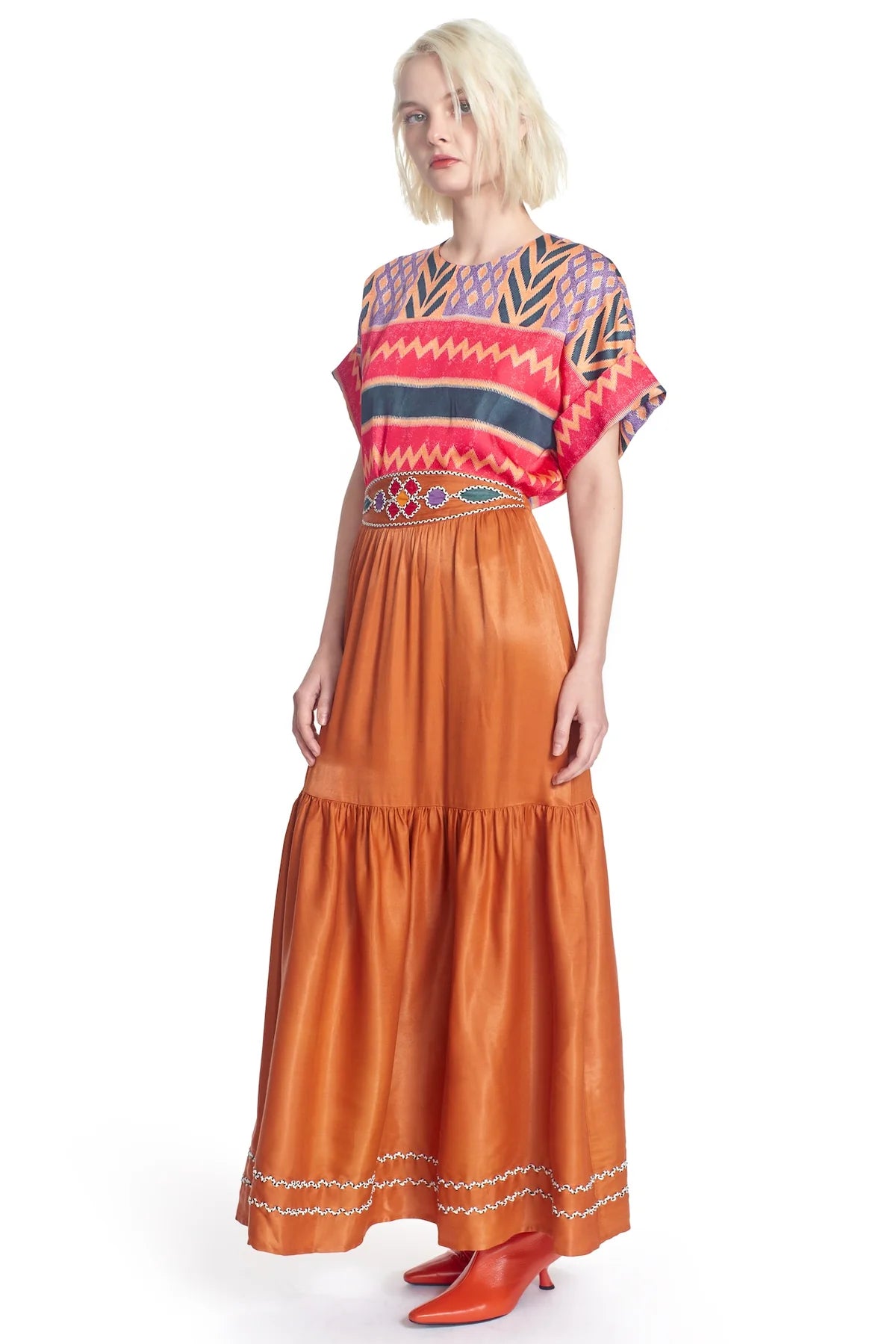 The Juni Top- Feathered Stripe