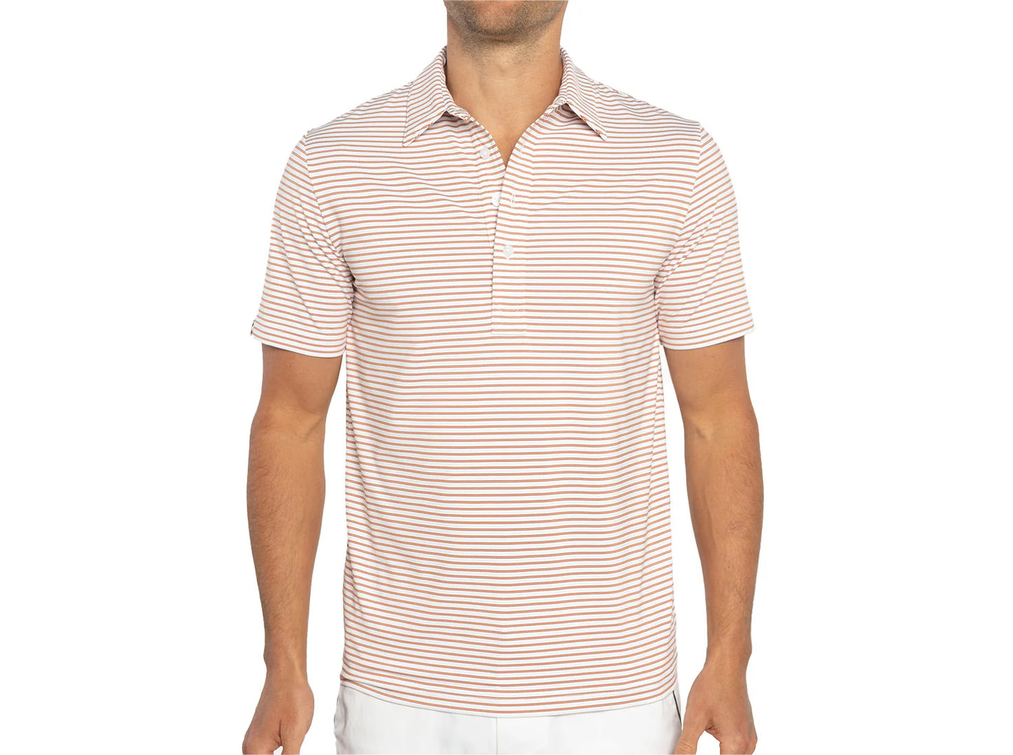 Tour Range Polo- Double Stripe Burnt Orange