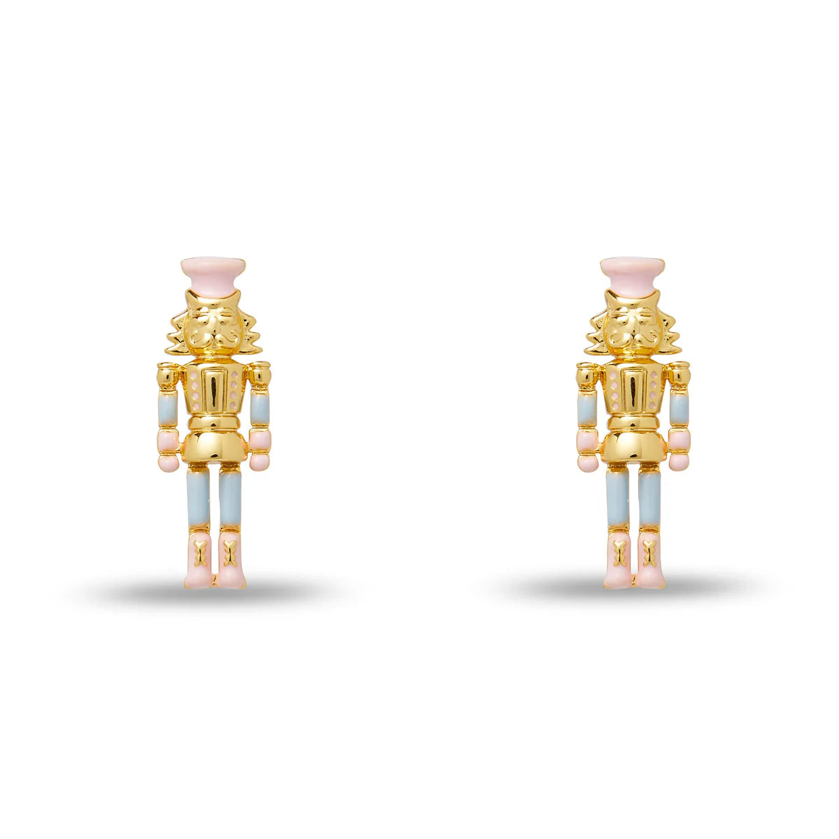 Gold Nutcracker Button Earrings