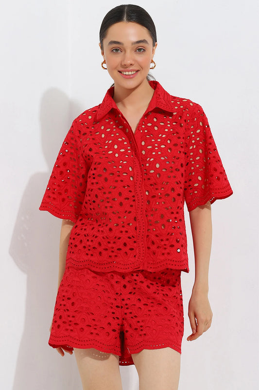 Ellen Crop Button Down Shirt