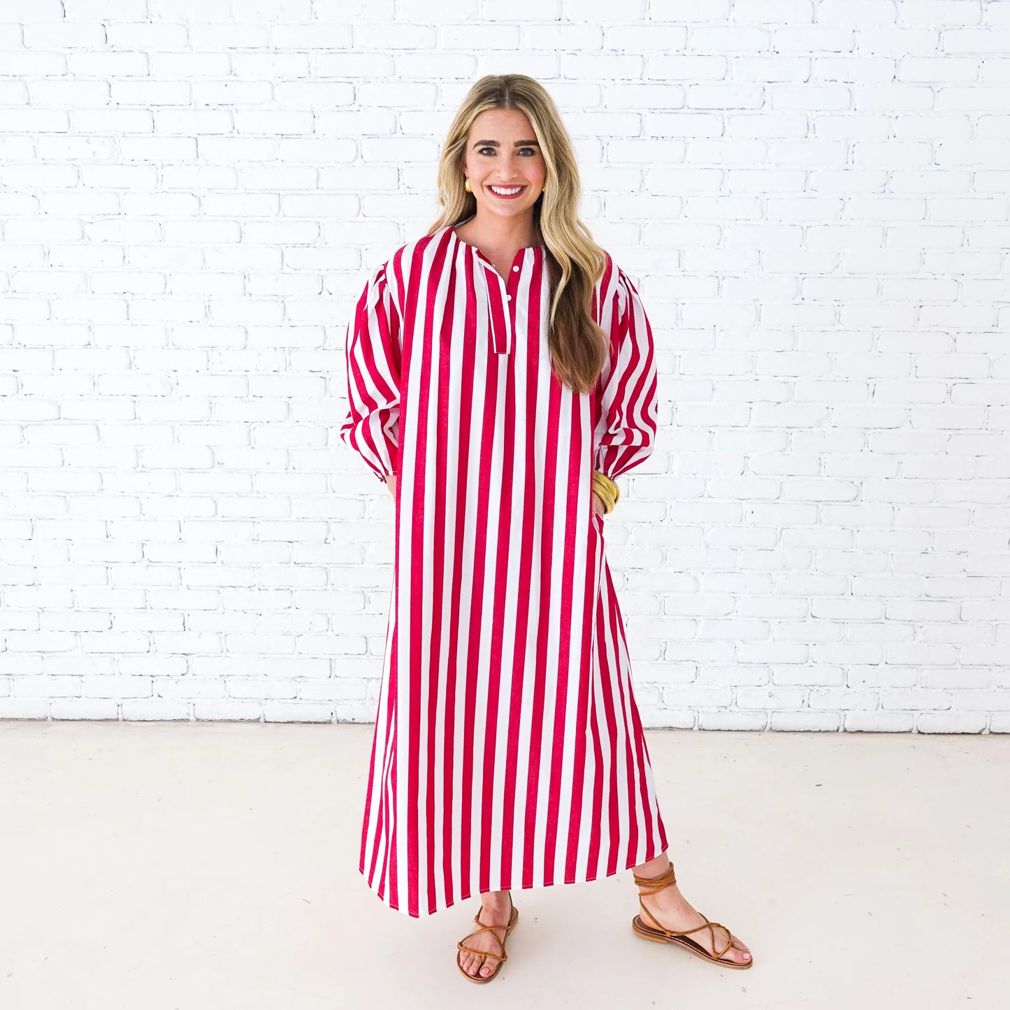 Cabana Dress- Red Stripe