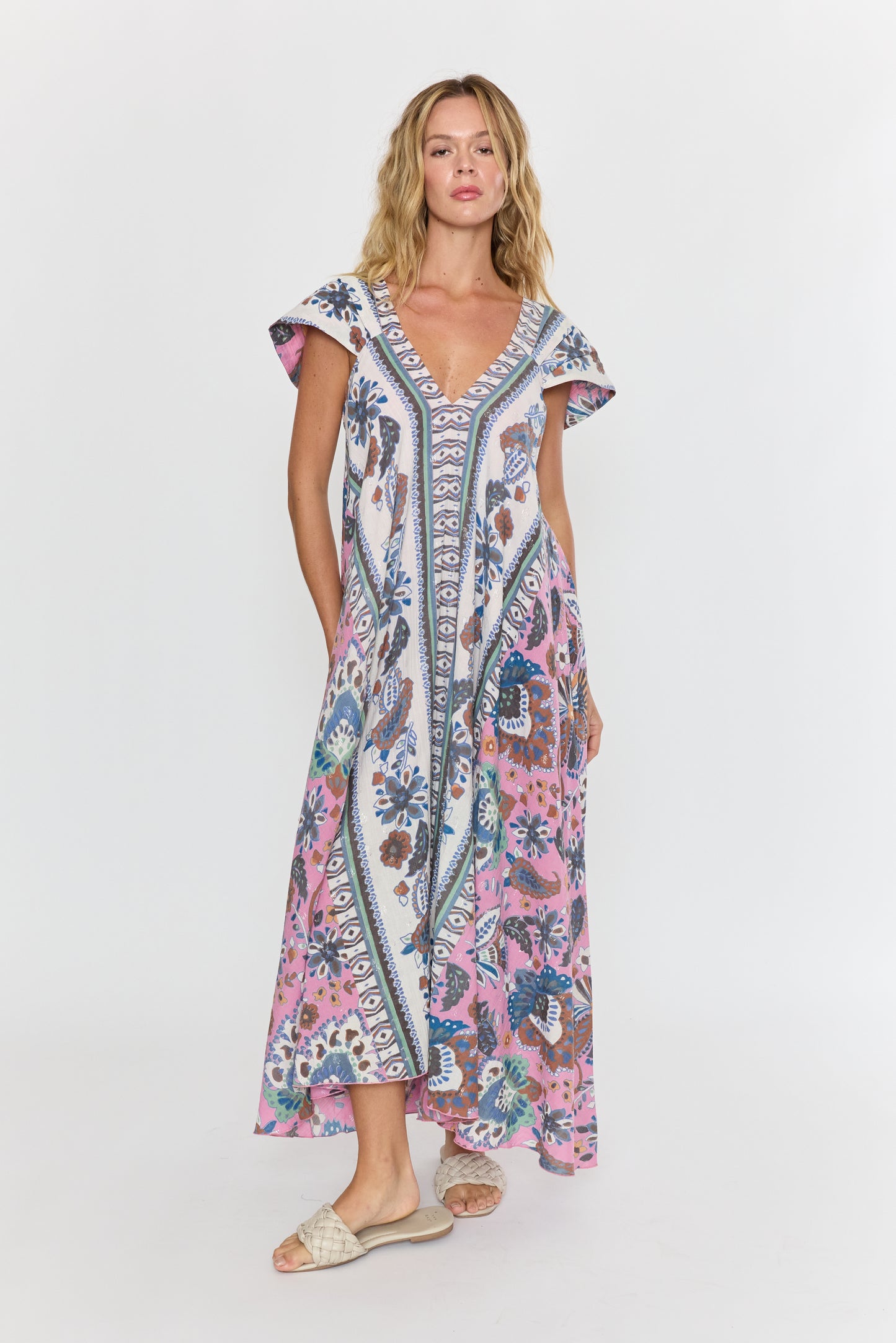 Farrah Midi Dress- Fuschia