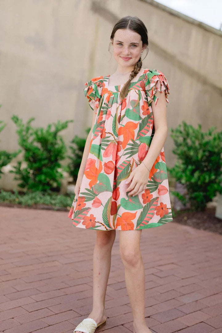Girls Julie Dress- Tropical Pink
