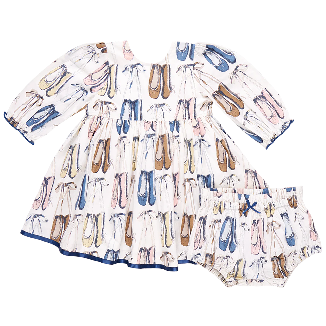 Baby Girls Amma Dress Set- Ballet Slippers