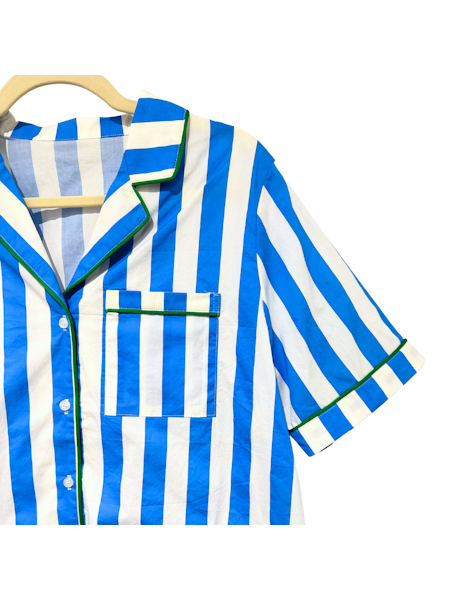Caryn Lawn PJ Set- Blue Stripe