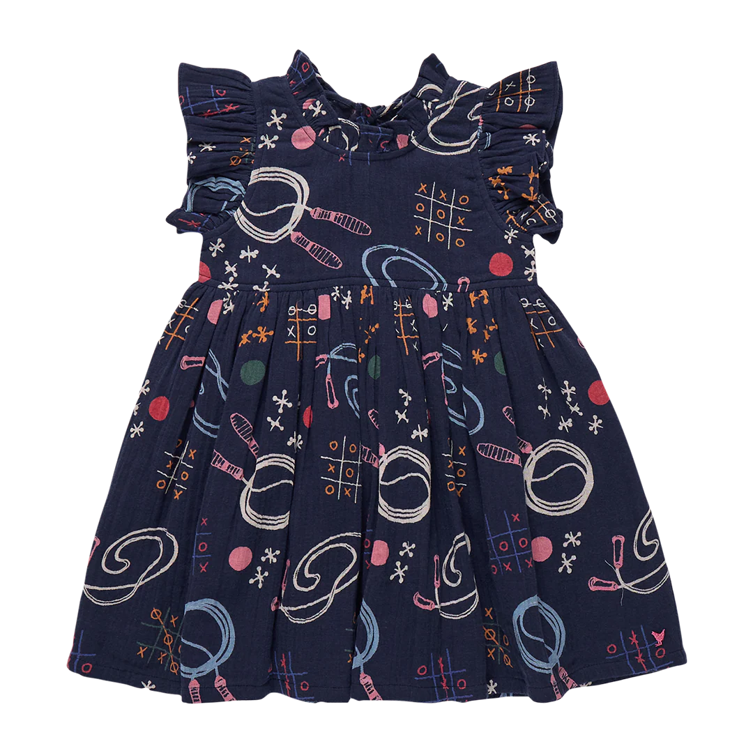Girls Jennifer Dress- Tic Tac Toe