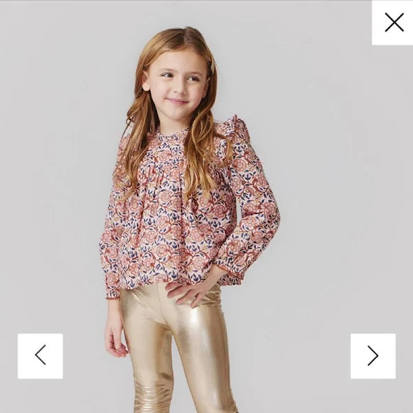Girls Lame Leggings- Light Gold
