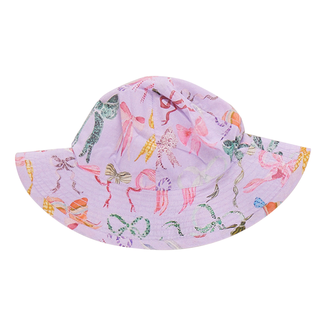 Baby Girls Sun Hat- Lavender Watercolor Bows
