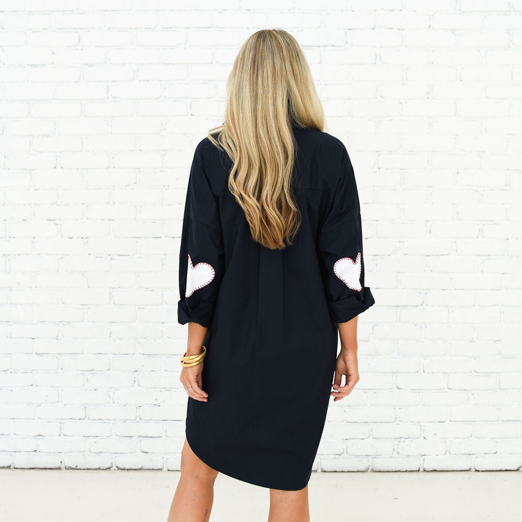 Preppy Heart Dress- Navy