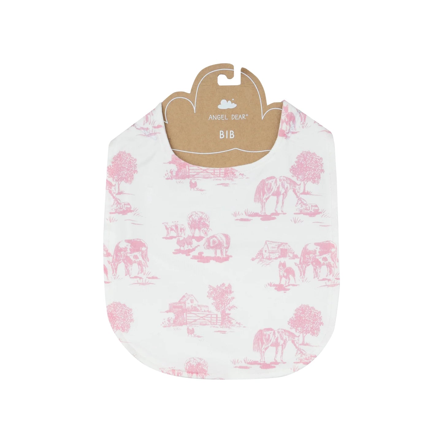 Feeding Bib- Pink Farm Toile
