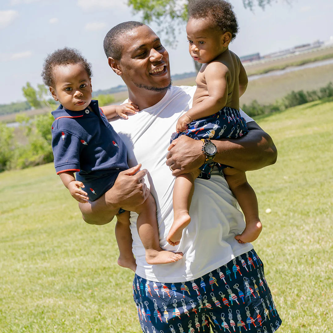 Baby Boys Swim Trunks- Navy Buoys