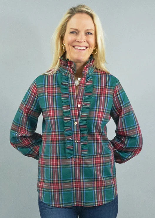 Devon Ruffle Blouse- Hunter Stewart