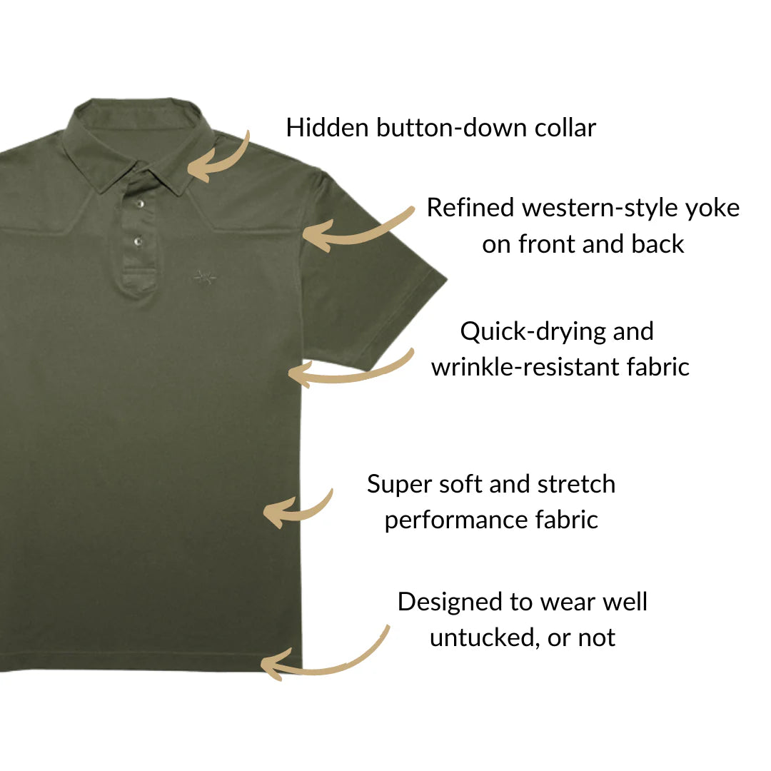 Modern Western Polo- Agave Green