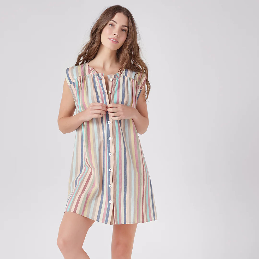 Women's Misha Dress- Multi Vintage Stripe