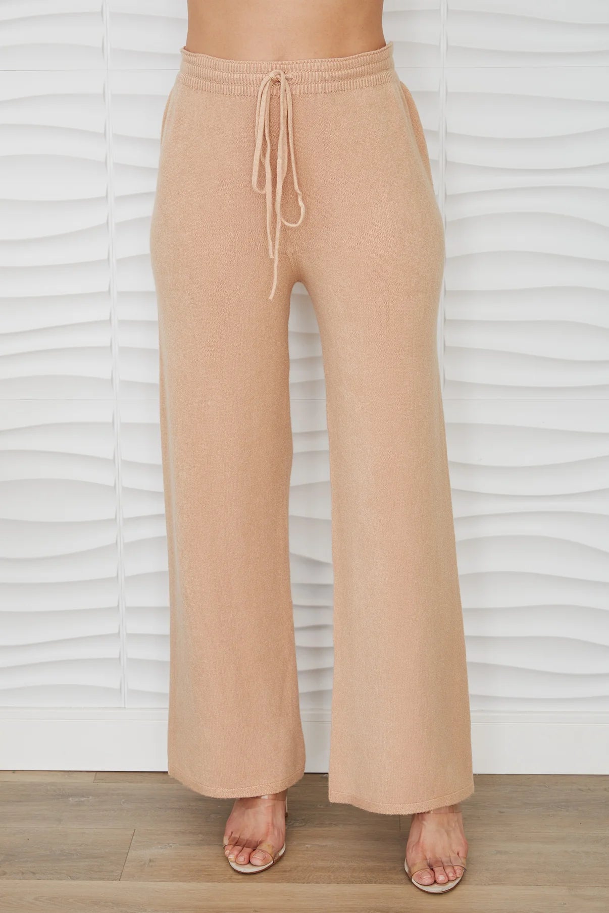 Lightweight Knit Drawstring Pant- Caramel