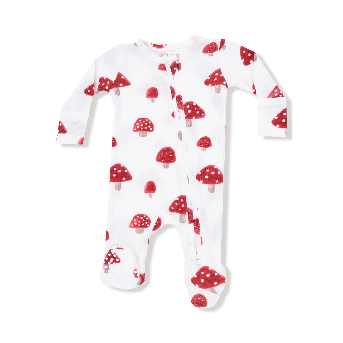 Painterly Mushrooms 2 Way Zipper Footie