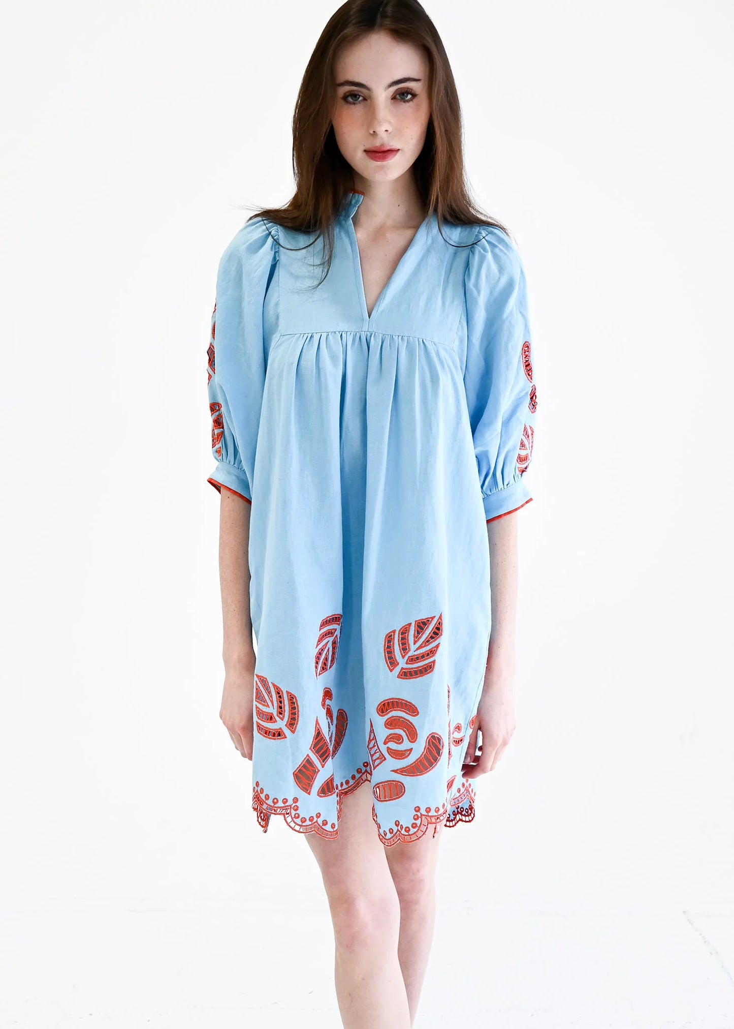 High Neck Dress- Blue