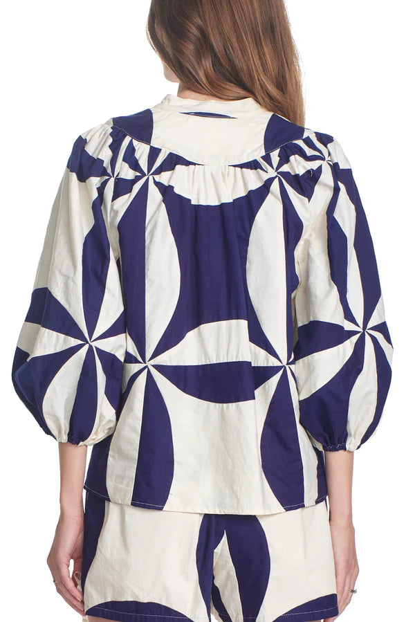 Corinne Top- Patch (Ivory + Navy)