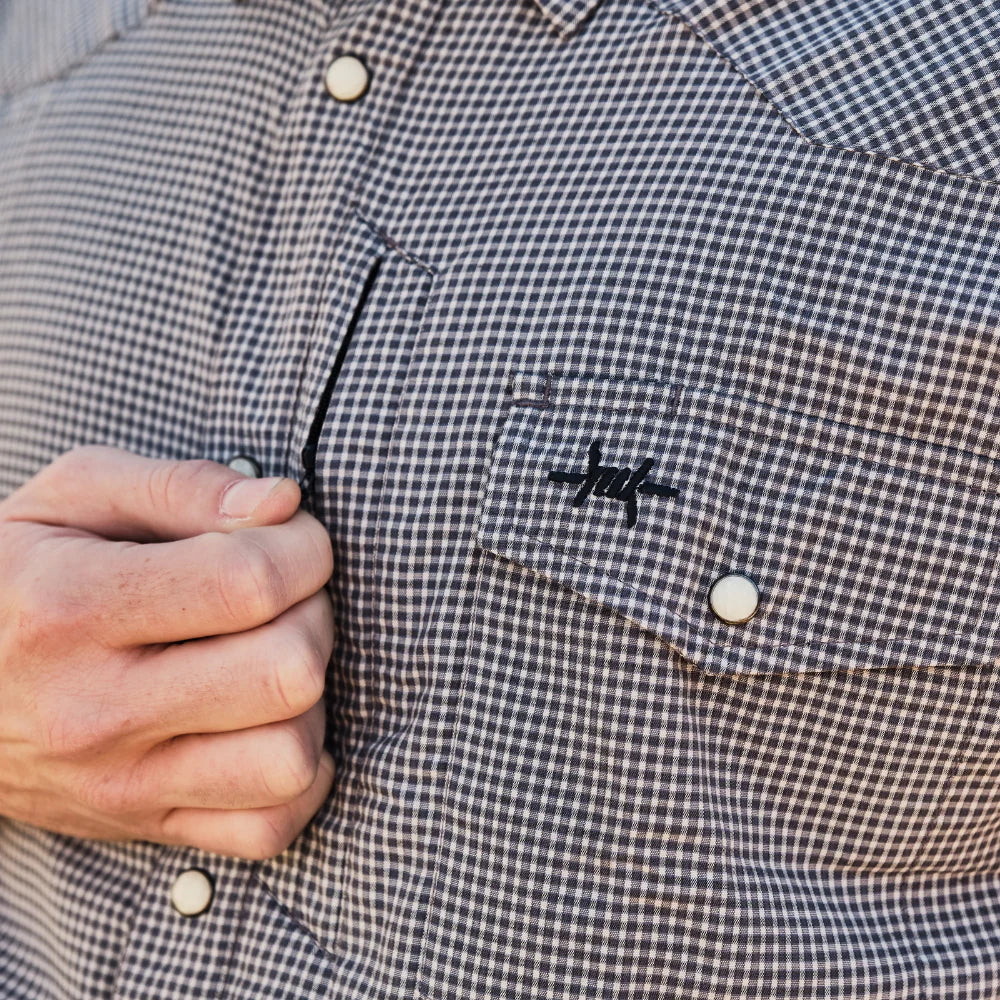 Long Sleeve Western Field Shirt- Blue Lockhart