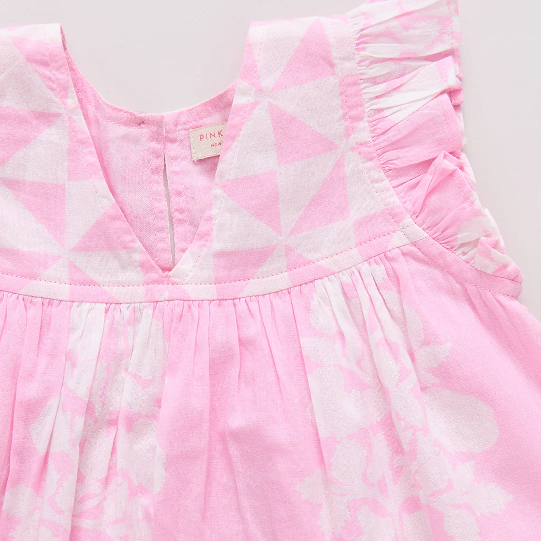 Girls Courtney Dress- Pink Bouquet Floral
