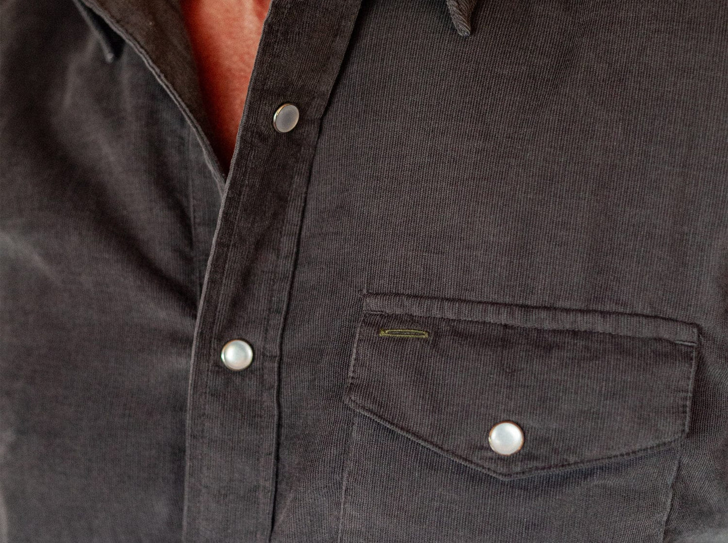 Short Sleeve Corduroy Pearl Snap Shirt- Iron Horse