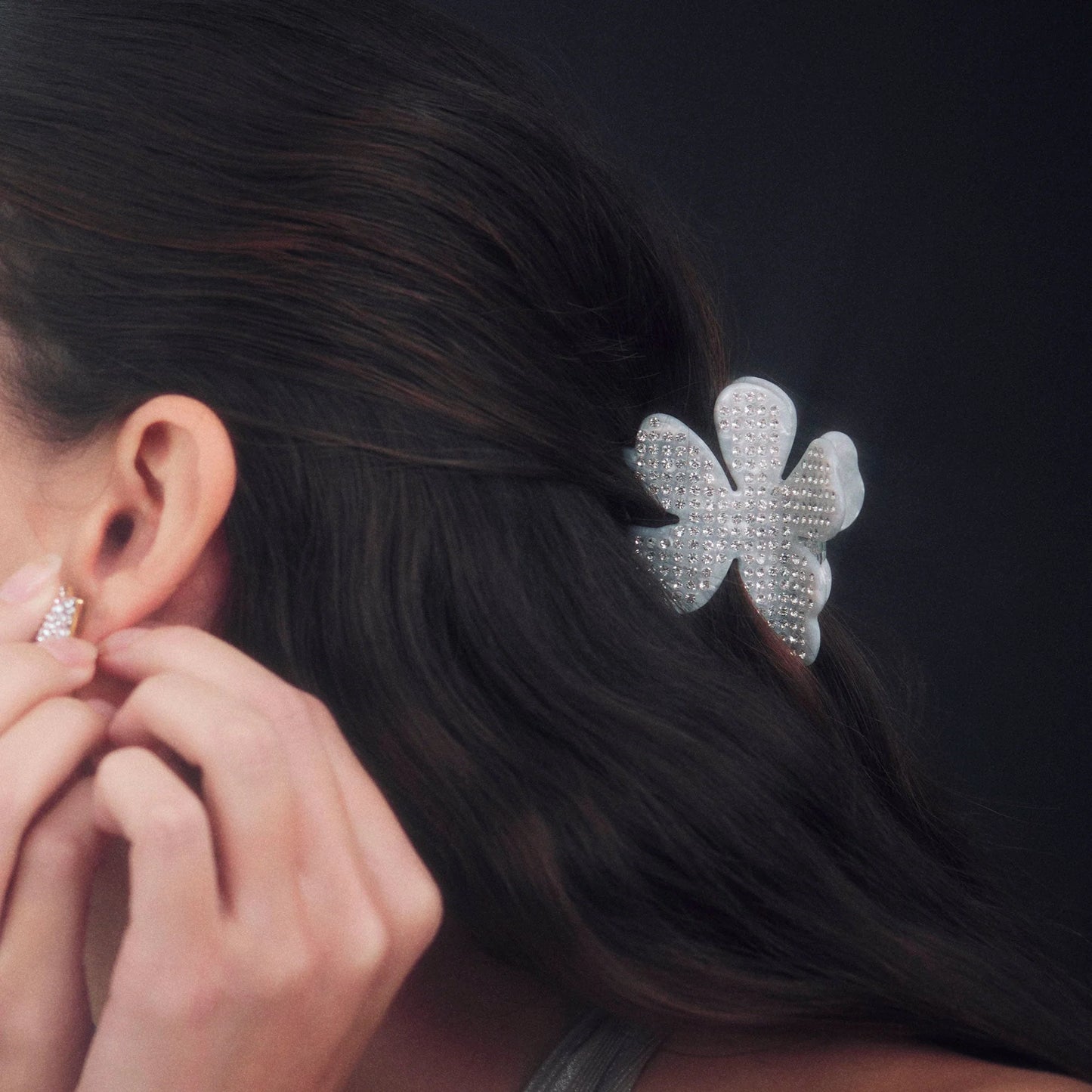 Crystal Lily Claw Clip