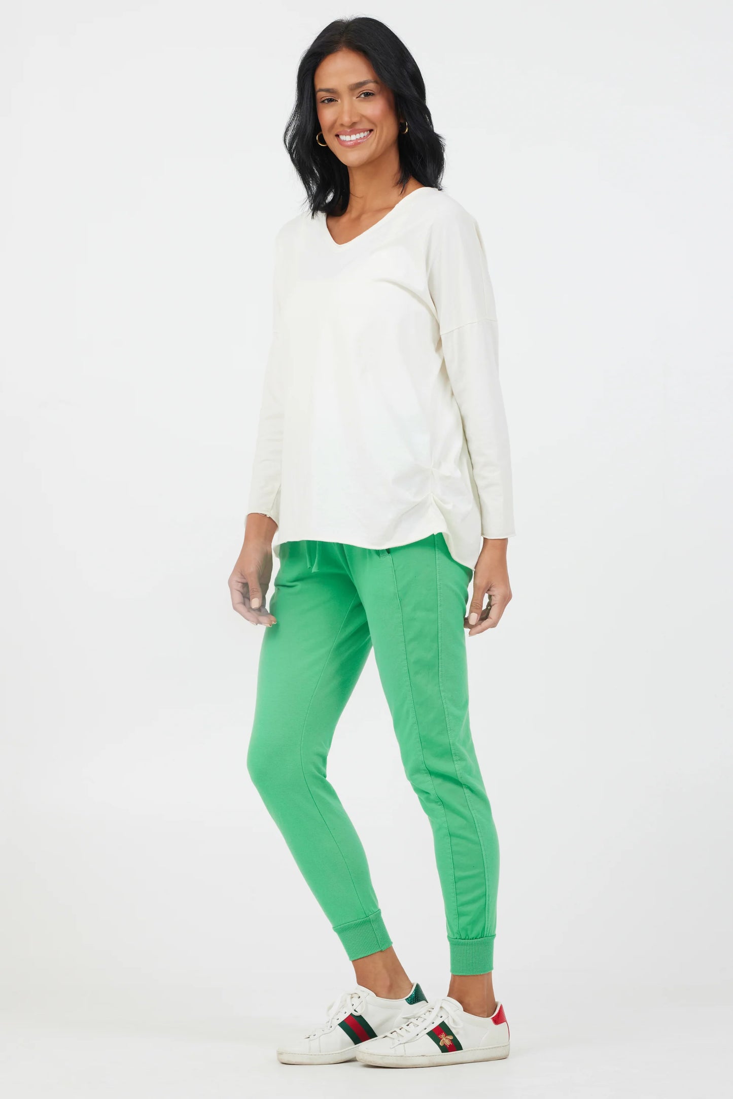 Jaya Ruched Side Top- Winter White