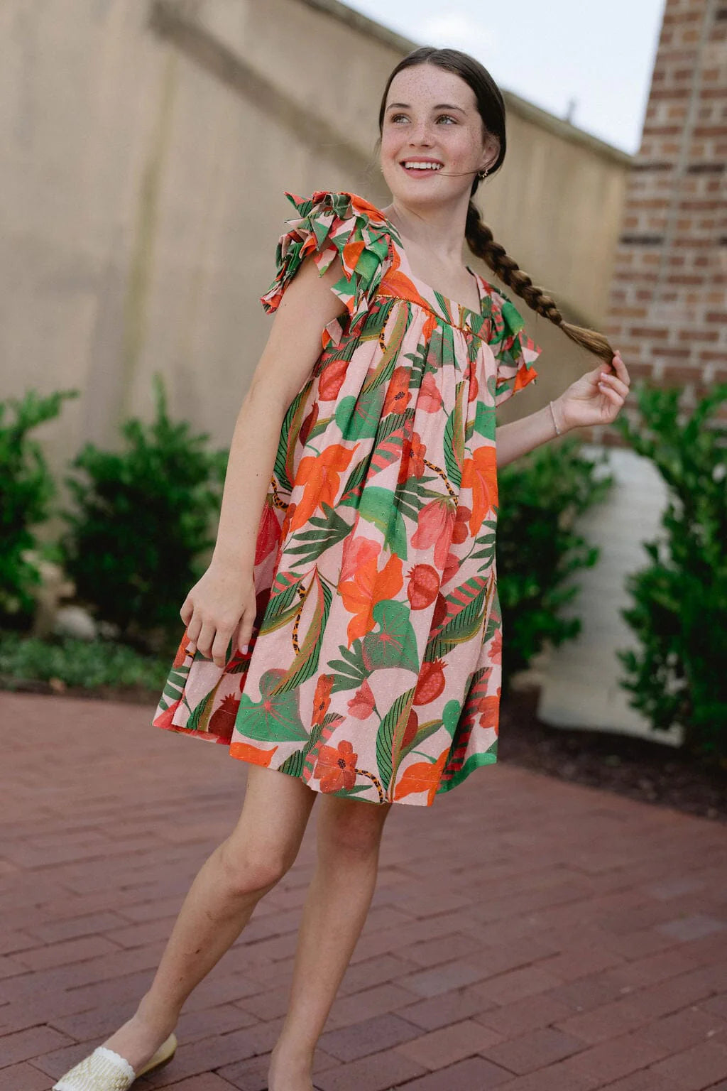 Girls Julie Dress- Tropical Pink