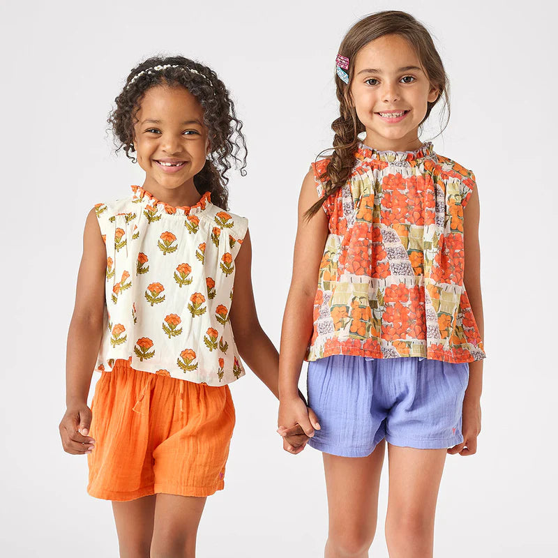 Girls Misha Top- Small Orange Bud