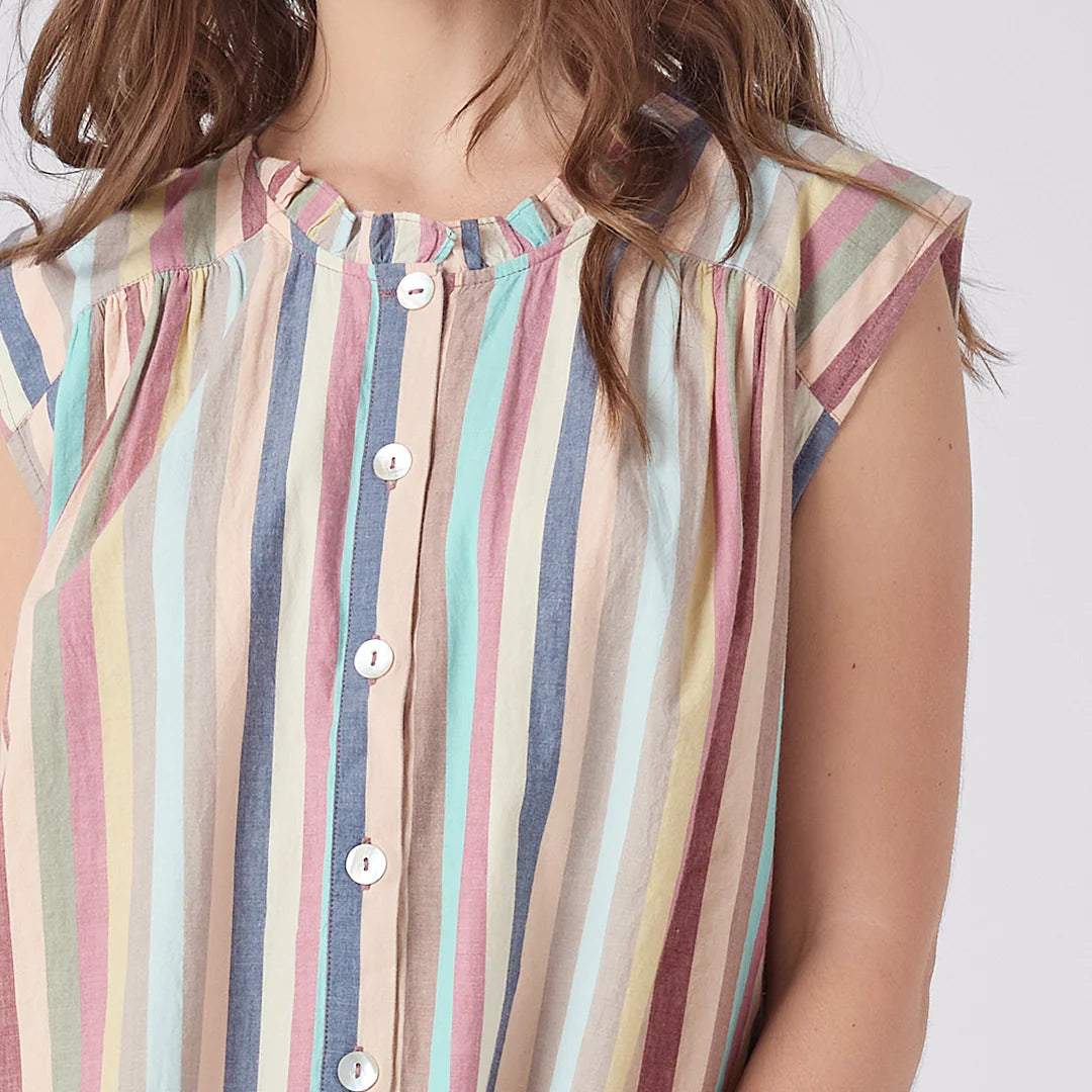 Women's Misha Dress- Multi Vintage Stripe