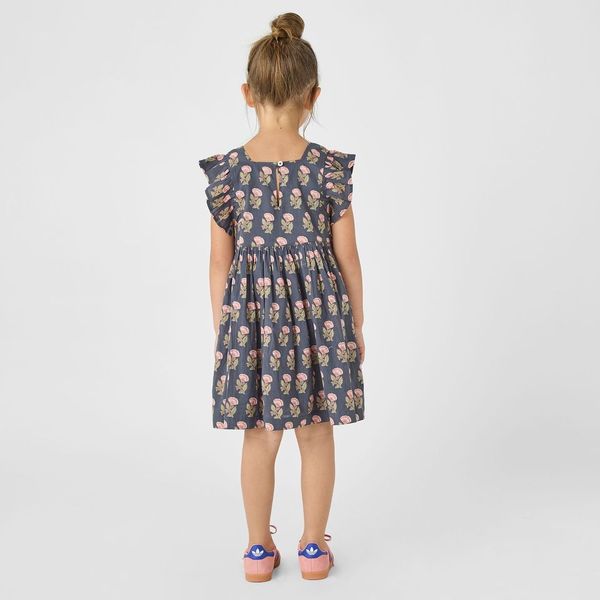 Girls Stevie Dress- Blue Flowerette