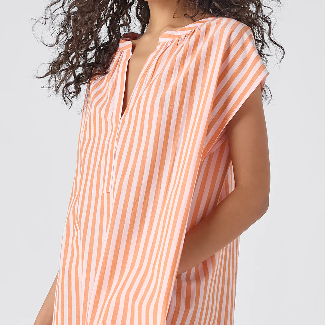 Womens Cooper Coverup- Orange + Pink Stripe