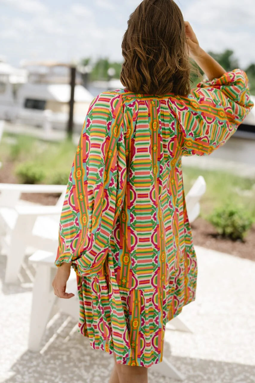 Callie Mini Dress- Abstract Mosaic