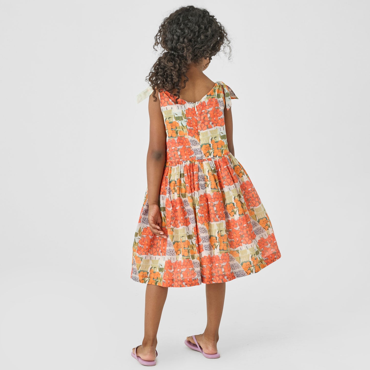Girls Taylor Dress- Berries + Oranges