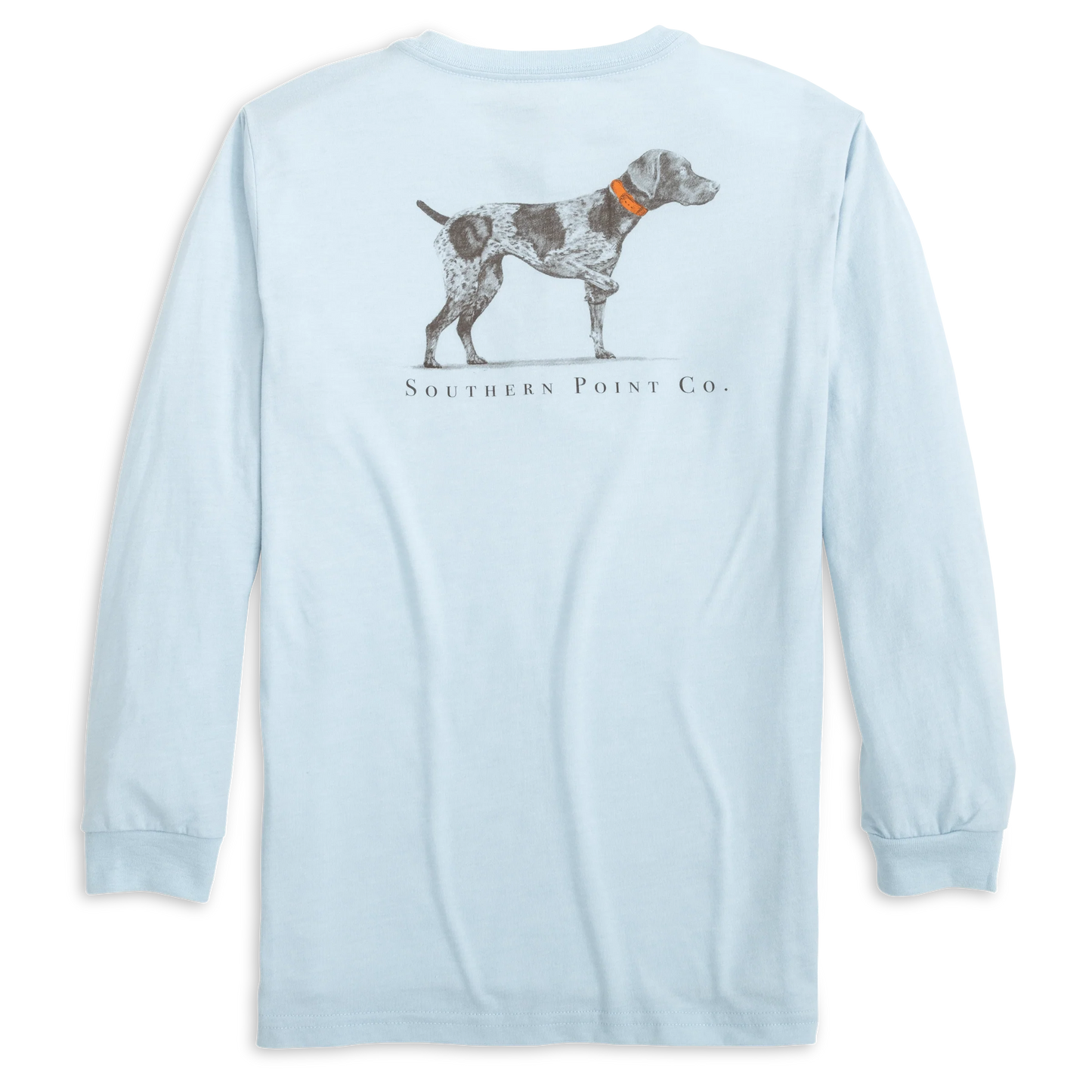 Youth Signature Long Sleeve Tee- Greyton Detail Ice Blue