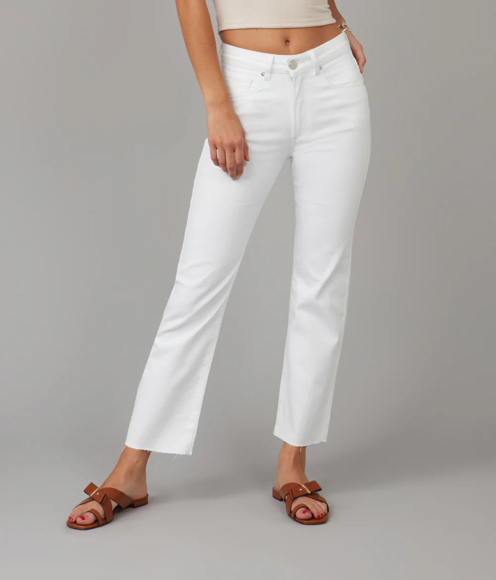 Denver High Rise Straight Jean- White