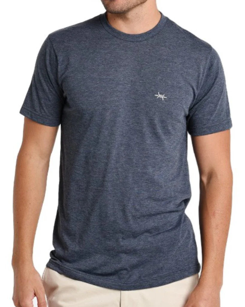 Performance Hybrid Tee- Heather Navy