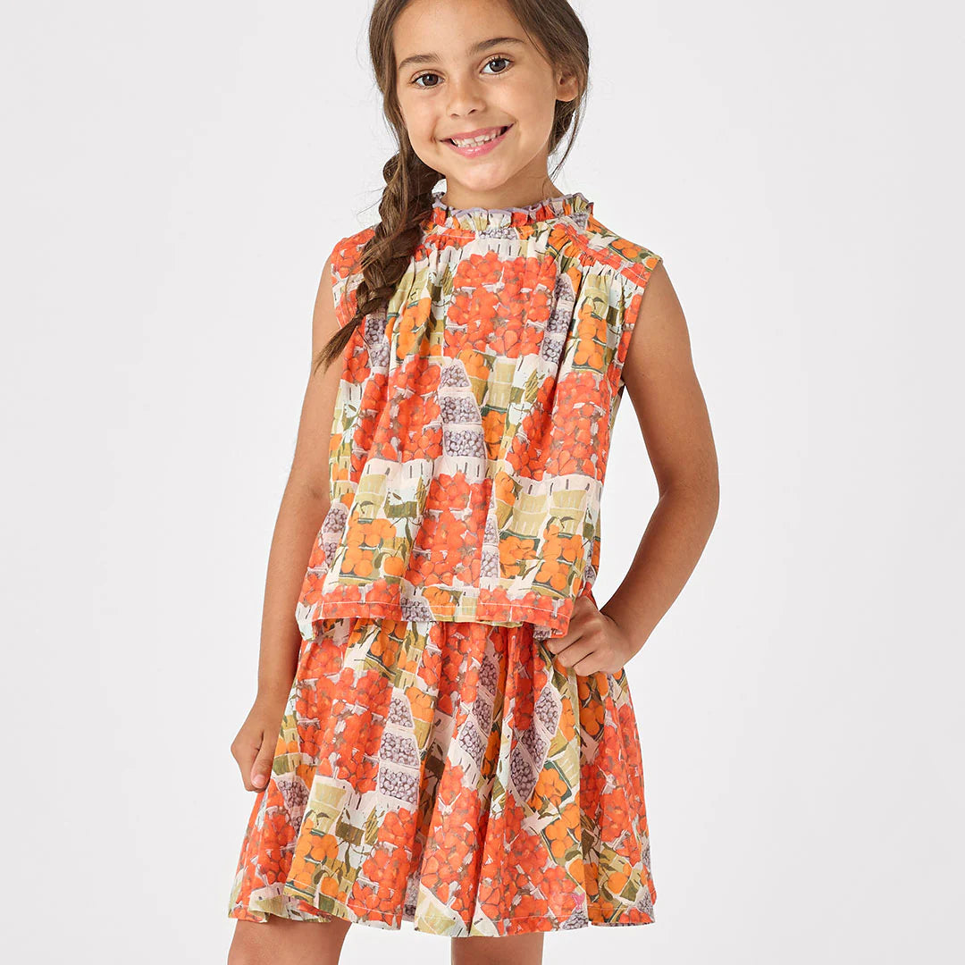 Girls Gianna Skirt- Berries + Oranges