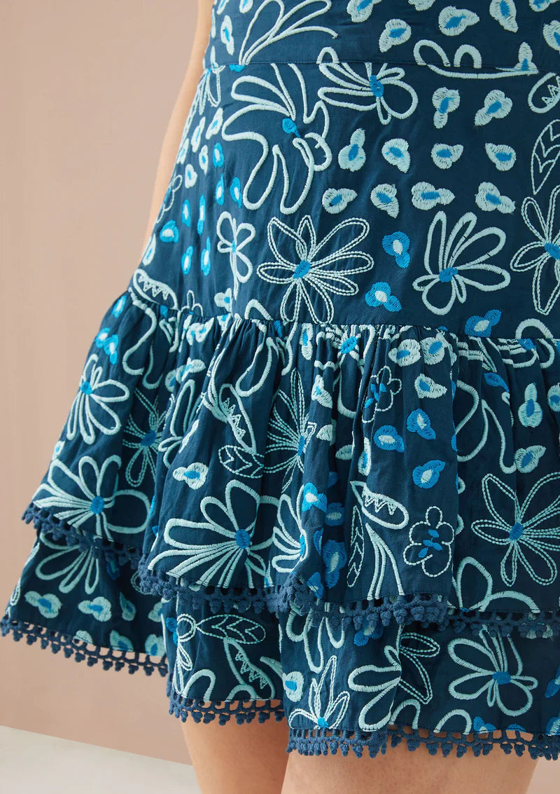 Annie Skort- Teal Daisy