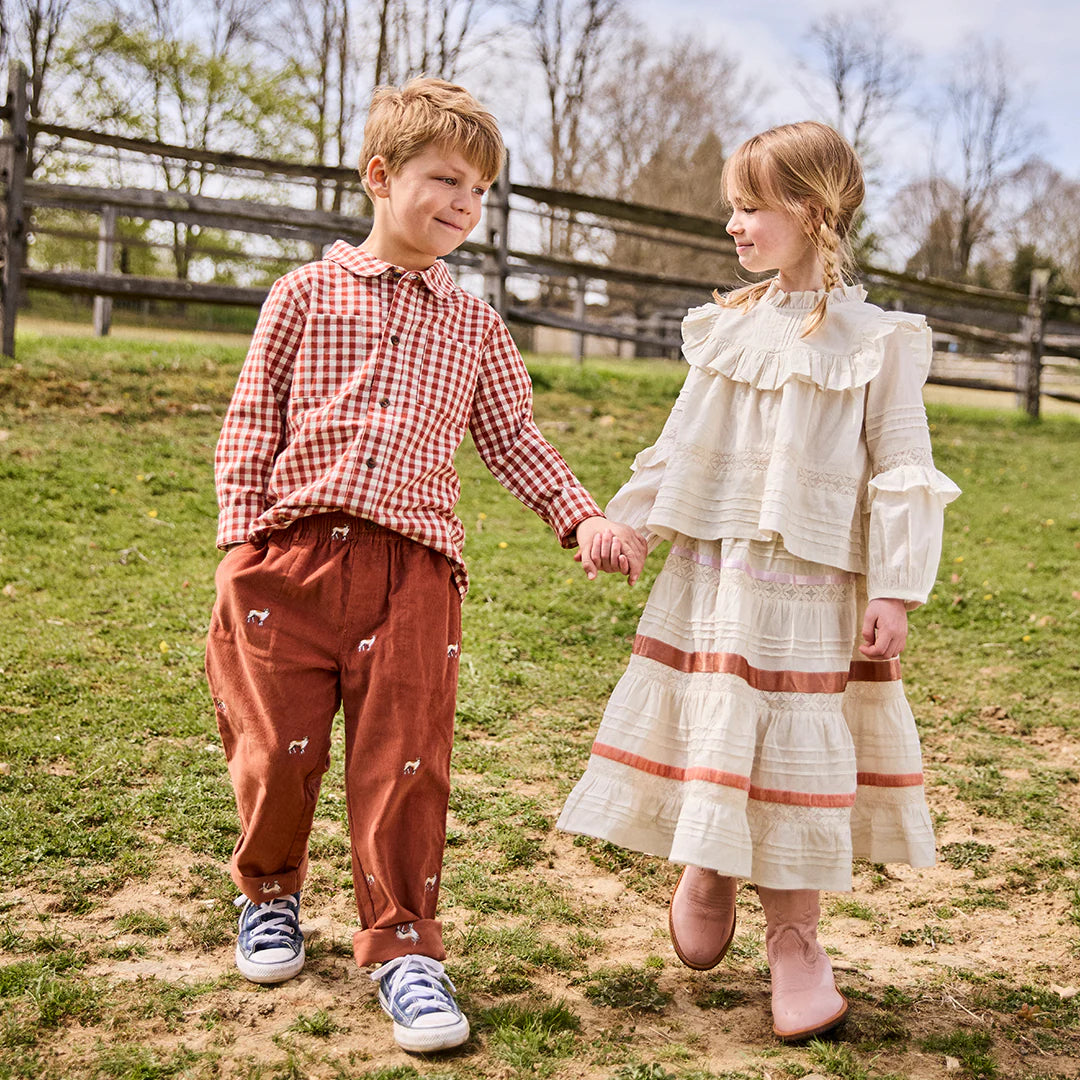 Boys Jack Shirt- Pony Gingham