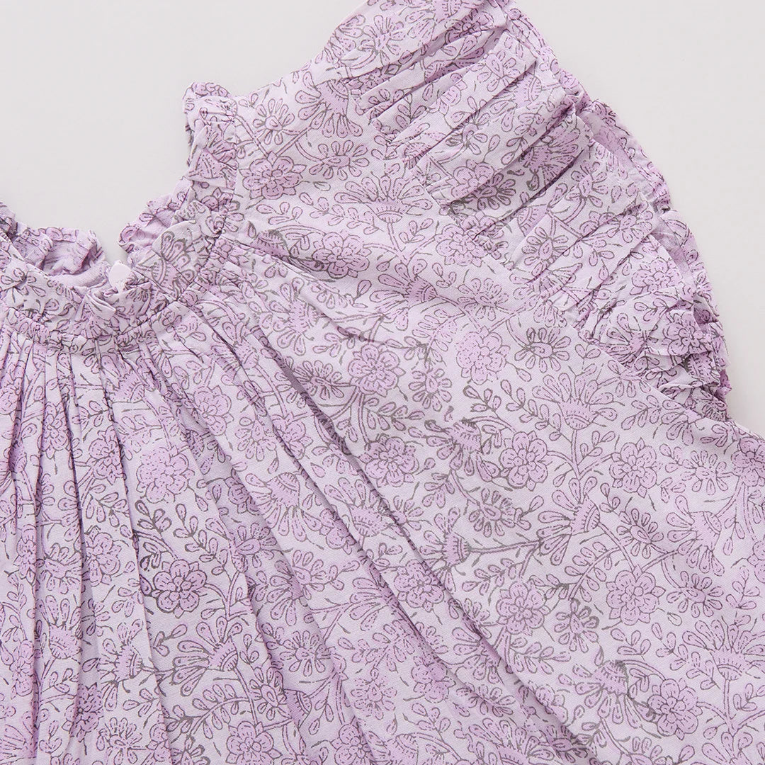 Girls Harper Dress-Lavender Floral Garden