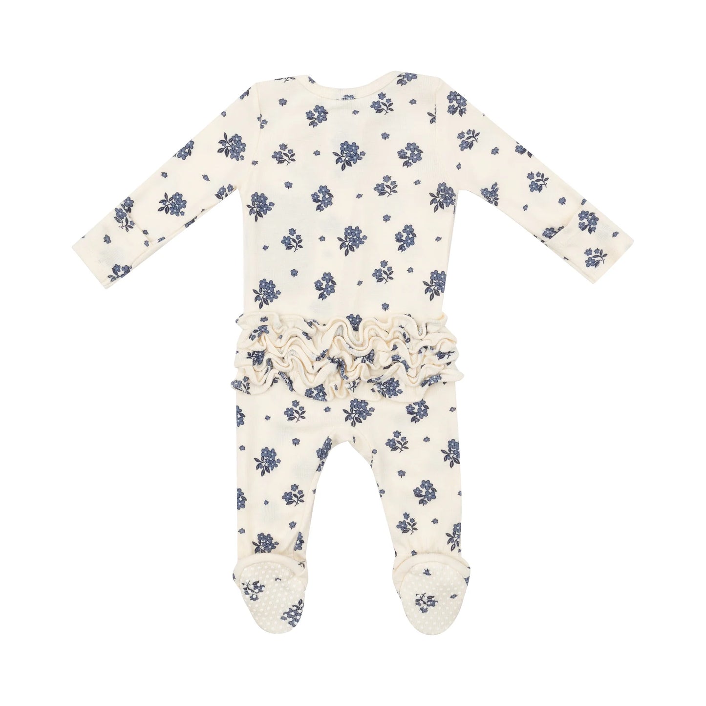 2 Way Zipper Ruffle Back Footie- Petite Bouquets