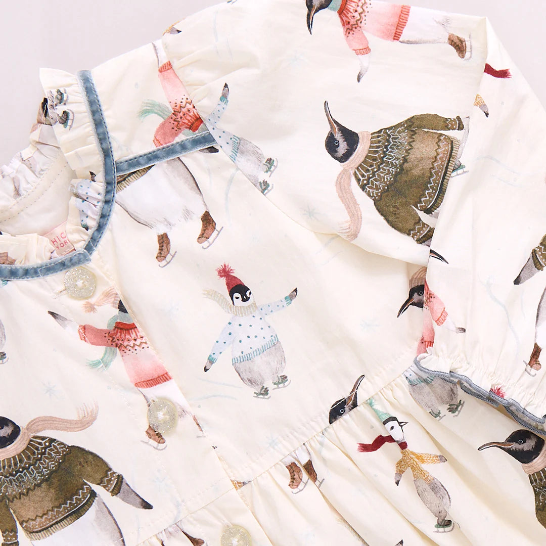 Baby Girls Charlie Dress Set- Penguins on Ice