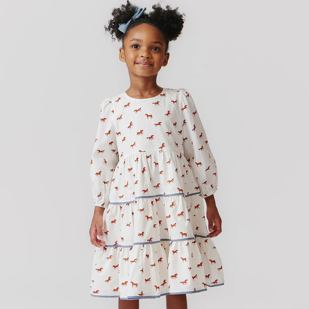 Girls Julia Dress- Tiny Horses