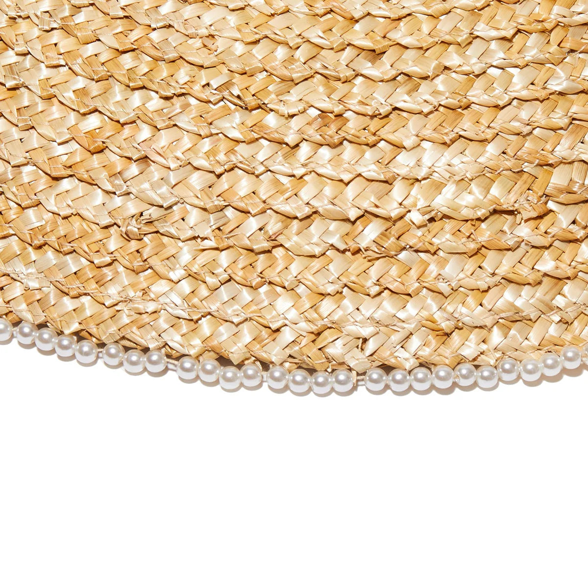 NATURAL STRAW CHECKERED HAT