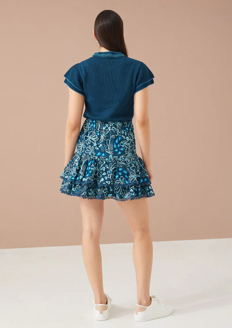 Annie Skort- Teal Daisy