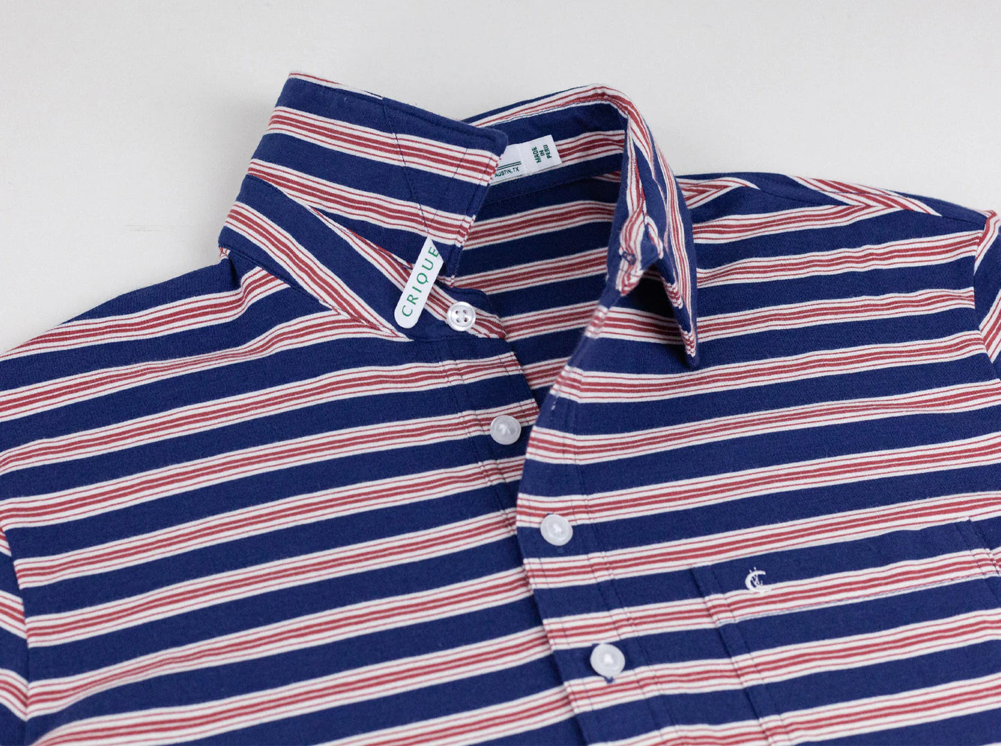 Top-Shelf Players Shirt- Waylon Stripe Navy