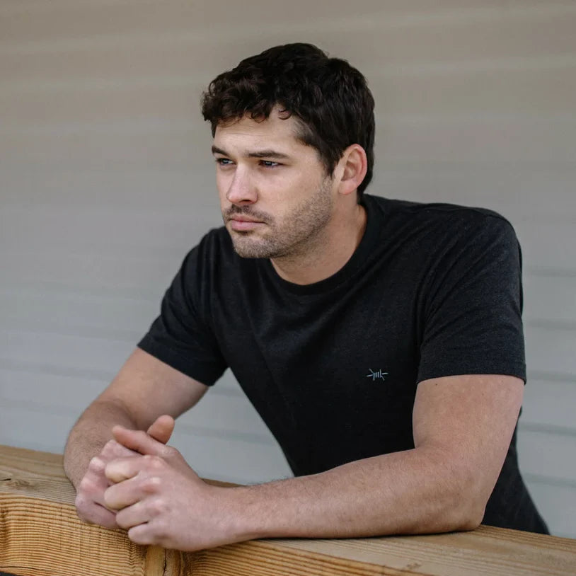 Performance Hybrid Tee- Heather Graphite