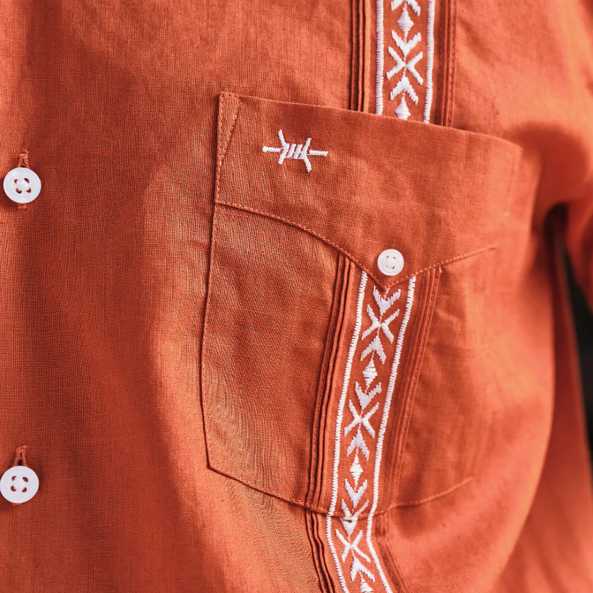 Guayabera Libre- SOLID Burnt Orange