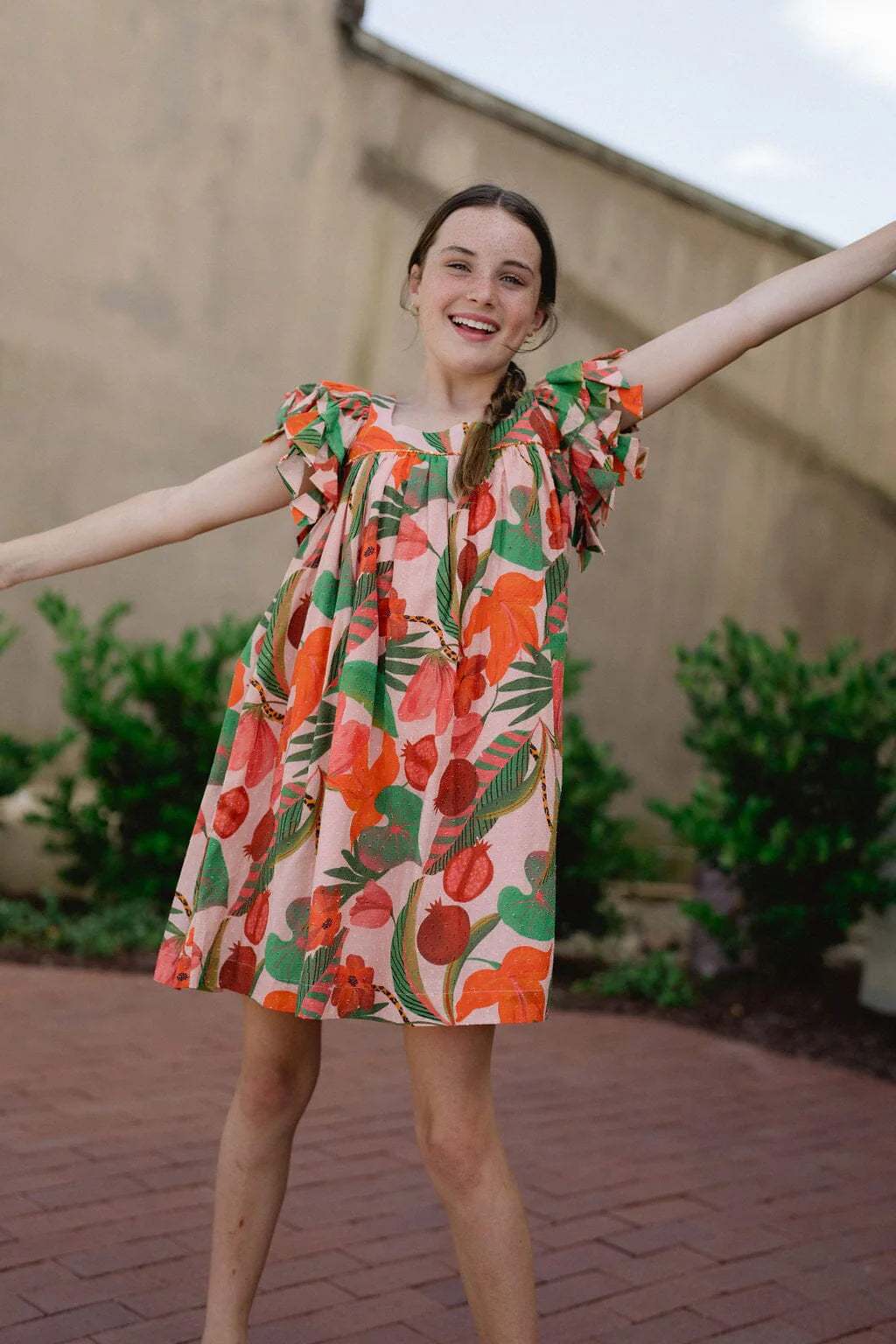 Girls Julie Dress- Tropical Pink